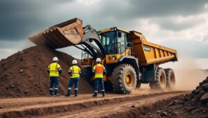 Gestion des transferts de déblais sur chantier à l’aide d’une chargeuse