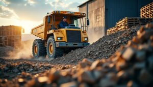 La logistique d’approvisionnement en gravats grâce à une chargeuse sur les chantiers