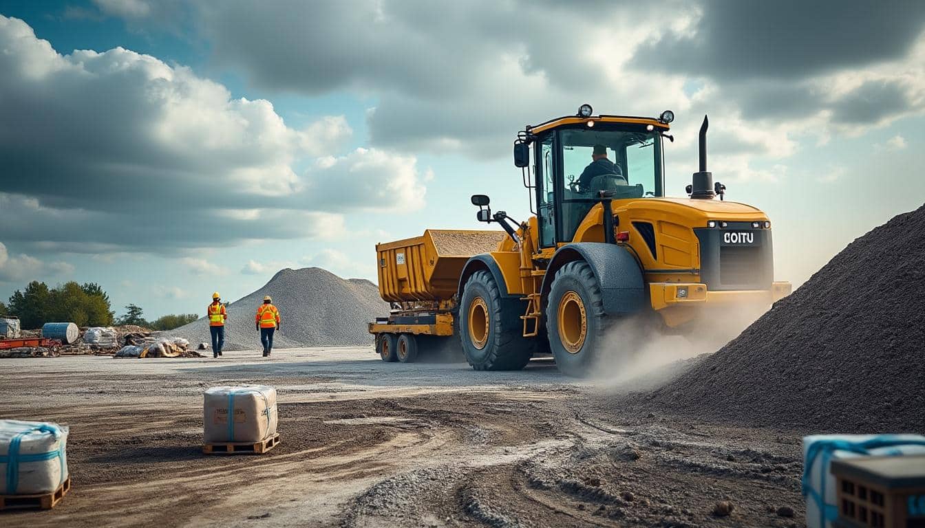 Optimiser les flux de matériaux sur un chantier de BTP avec une chargeuse