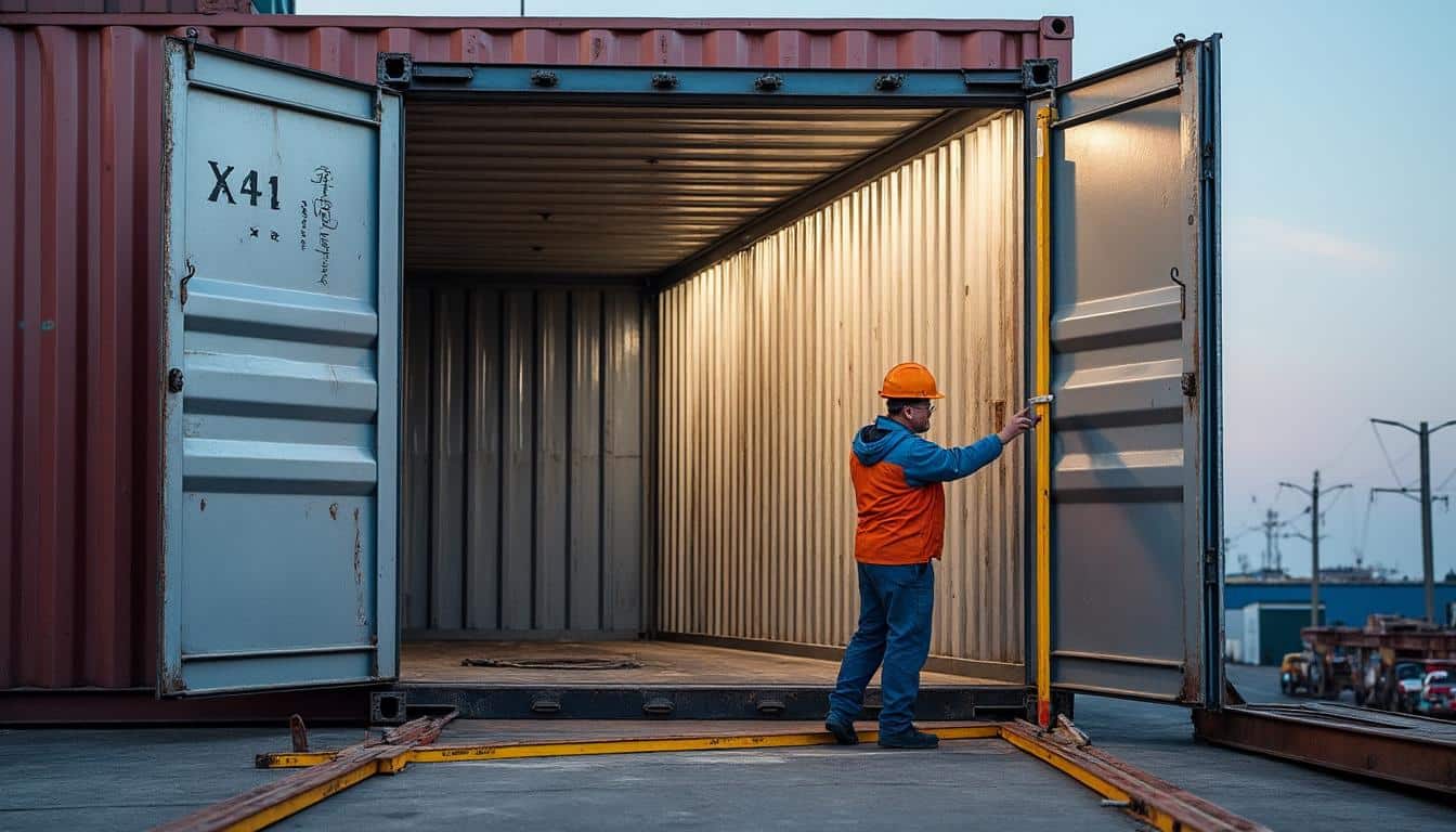 Illustration: Les dimensions extérieures et intérieures détaillées du conteneur de 40 pieds