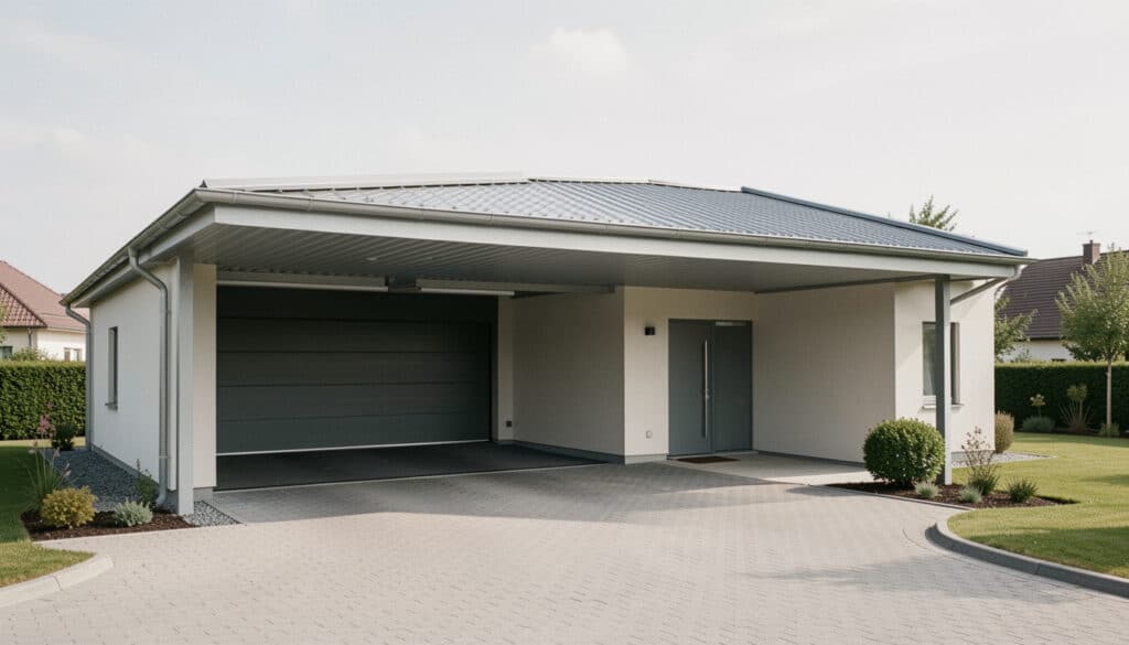 Garage à toit plat en bac acier : avantages et limites